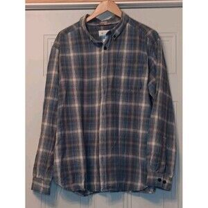 Columbia Long Sleeve Button Up Shirt Mens XL Blue Plaid Cotton Regular Fit